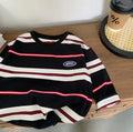 2025 autumn Children Clothes Girls Long Sleeves Bottoming Shirts Cool Boys Stripe Cotton T-shirt Teen Loose Casual 2-7y Kids Top