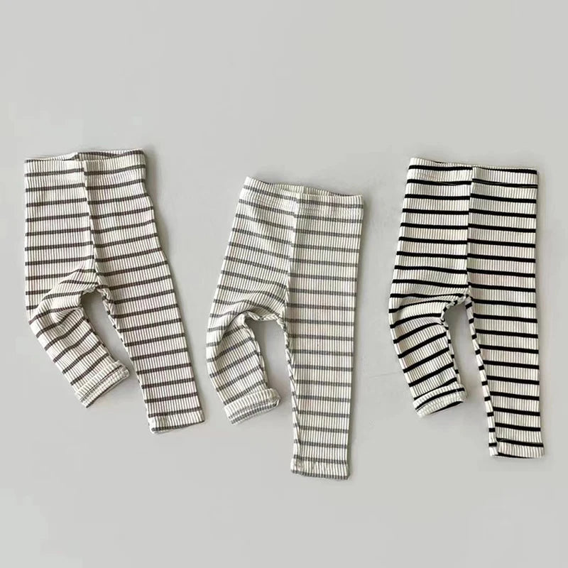 0-3Yrs Casual Infant Baby Boys Girls Pure Color Pants Children's Clothes Pants Spring Summer Kids Baby Girls Boys Stripe Pants
