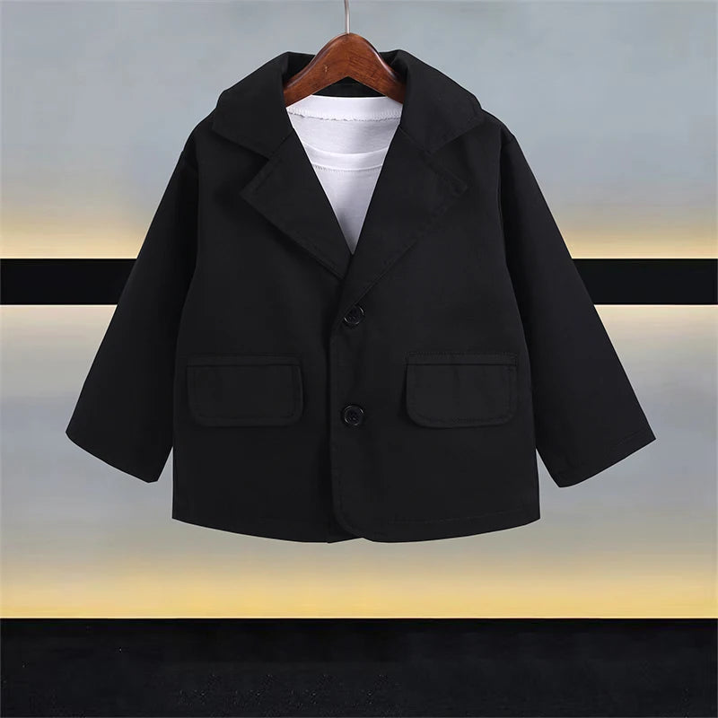 Fashion Baby Girl Suit Jacket Toddle Teen Child loose Formal Coat Solid Color Spring Autumn Coat Baby Outwear Clothes 2-12Y