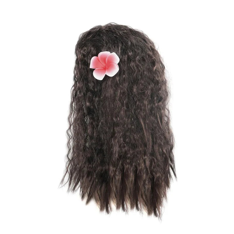 Girls Moana Princess Dress for Kids Carnival Cosplay Vaiana Costume Children Birthday Party Headwear Necklace Flower Clothes Set