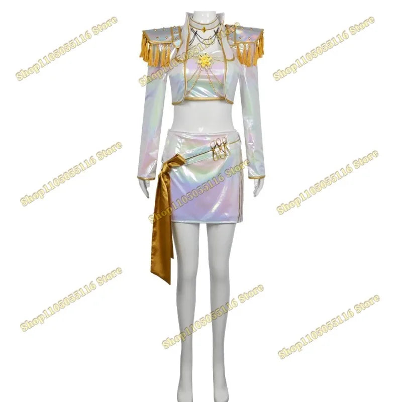 Huntrix K-Pop Mira Rumi Zoey Demon Hunters 2 Style Black White Outfit Kids Stage Cosplay Clothes Costume Halloween Girl Group