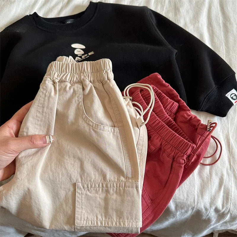 Kids Pants Girdle Overalls Baby Wide Leg Pants Girls Pants Teenage Girls Clothing Cargo Winter Clothes for Boys