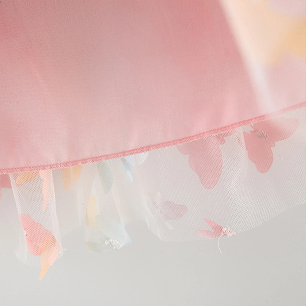 New Baby Girls Birthday Party Evening Dresses Summer Butterfly Wings Children Clothes Sweet Colorful Toddler Kids Costume