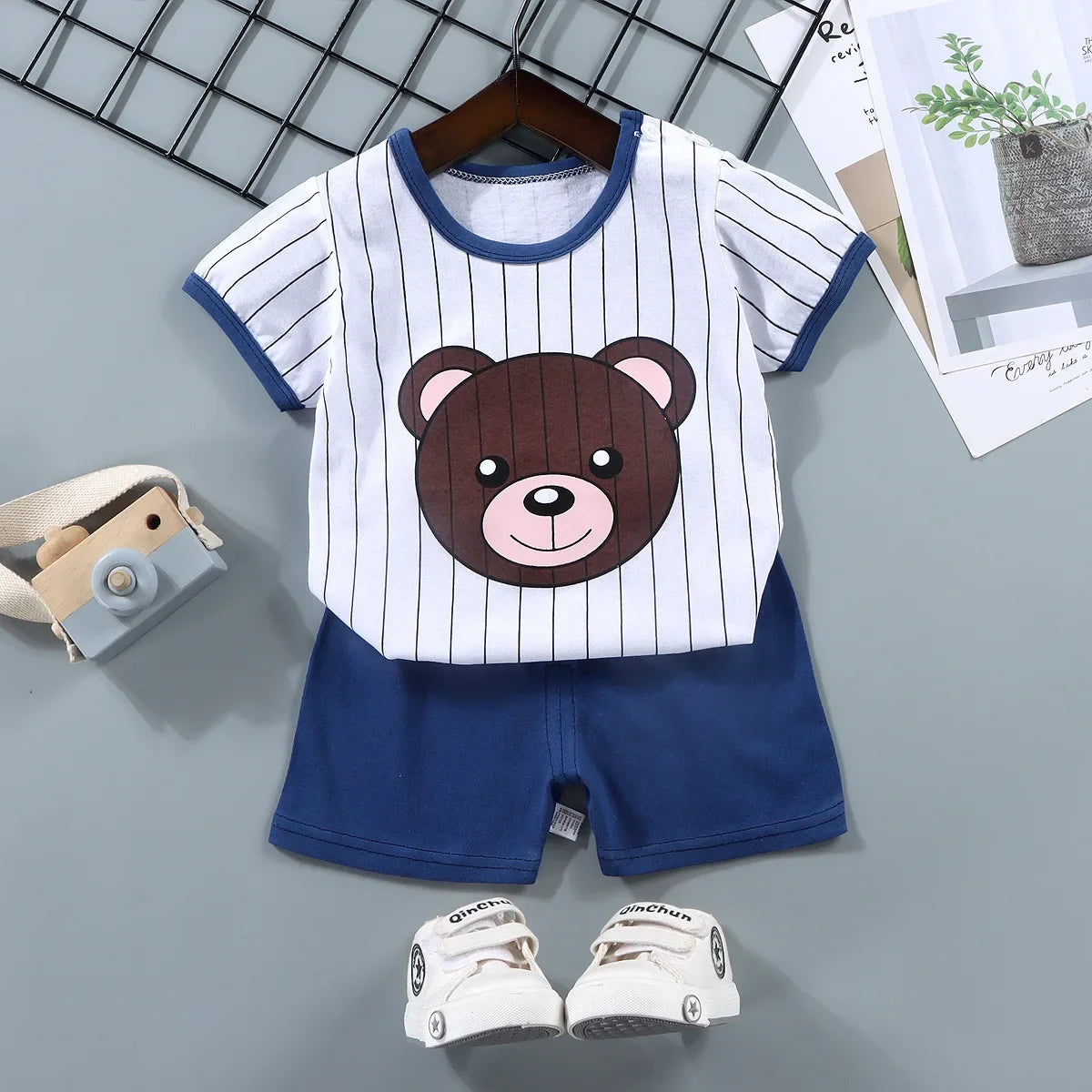 2PCS mother Kids Clothes Children's Sets Boys Girl T-shirt Shorts Summer Cotton Short sleeve Baby Children Clothing Toddler Suit