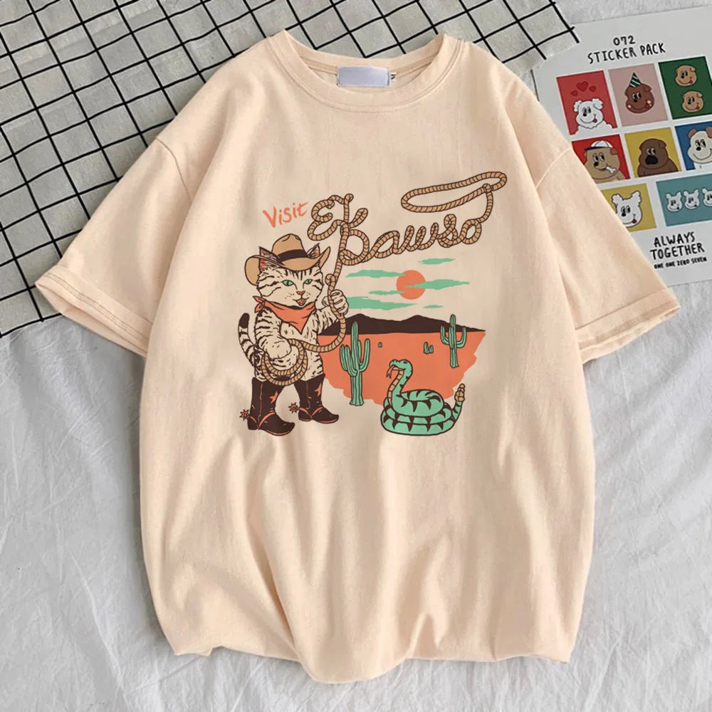 Funny Cat t shirt teen 2000s Retro Punk Pastel hip hop anime tshirt aesthetic Graphic anime harajuku korean clothes hip hop