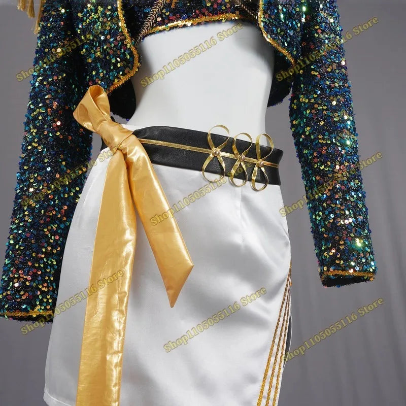 Huntrix K-Pop Mira Rumi Zoey Demon Hunters 2 Style Black White Outfit Kids Stage Cosplay Clothes Costume Halloween Girl Group