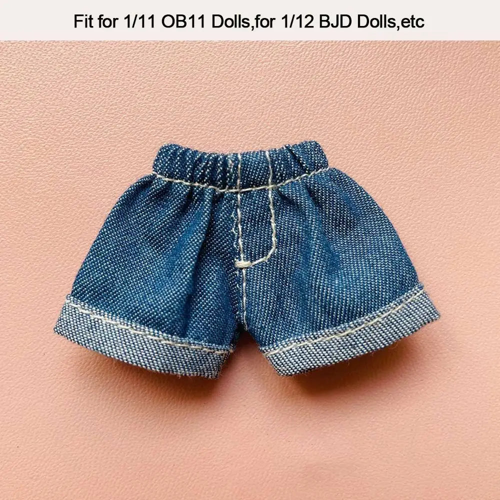 Ob11 Pants Fashion Elastic Waist Shorts Jeans For GSC Obitsu11 Molly 1/12 bjd Doll Clothing Accessories Kids Toy