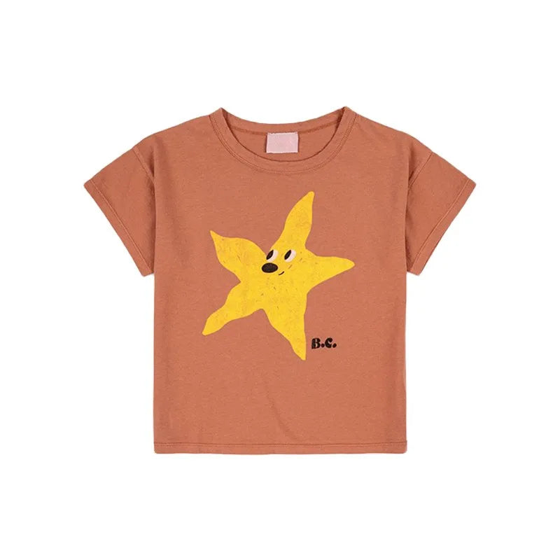 2025 Kid Clothes New Spring Sumemer Korean Baby Boys Girls Cotton Cartoon Short Sleeve T Shirts Children's Outerwear Clothings
