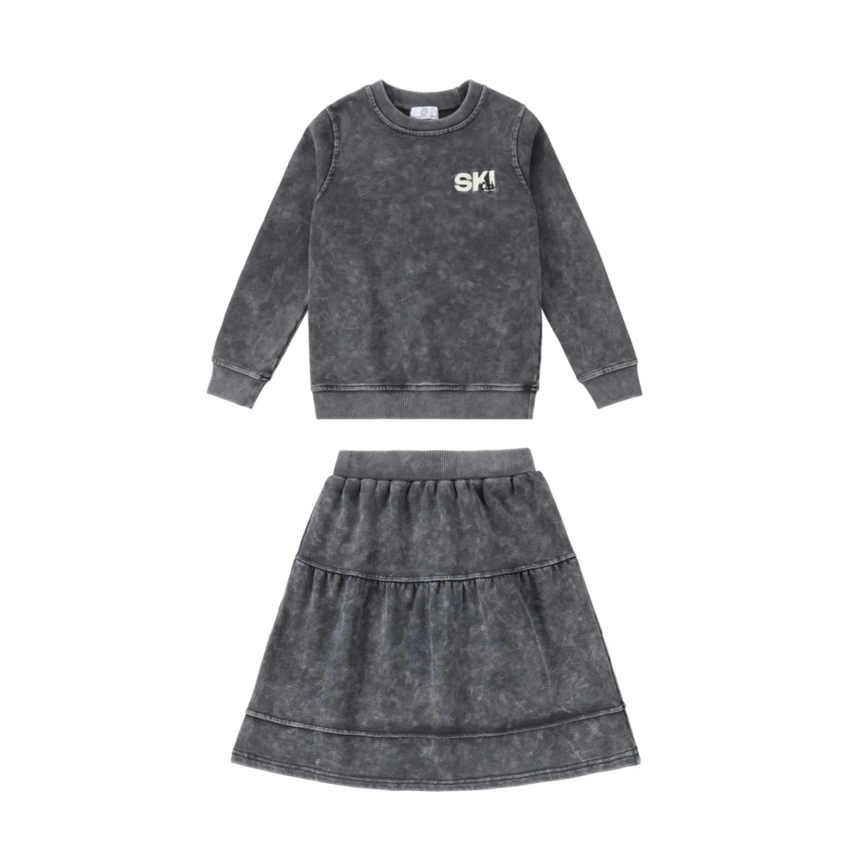 AP 2025 AW Ski collection kids boys girls cotton casual embroideried letter print sporty family matching clothes dress set shirt