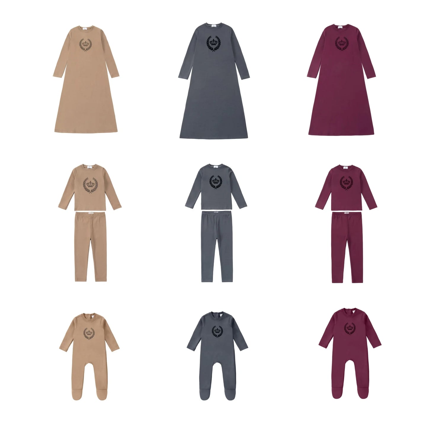 AP 2025 AW Royal velvet crown cotton pj children fashion family matching clothes kids boys girls autumn winter casual clothing