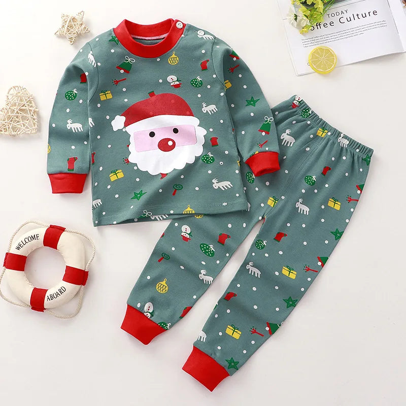 2024 New Baby Cotton Home Clothes Children's Class Suit Boys Girls Pajamas Kids Long T-shirt + Pants