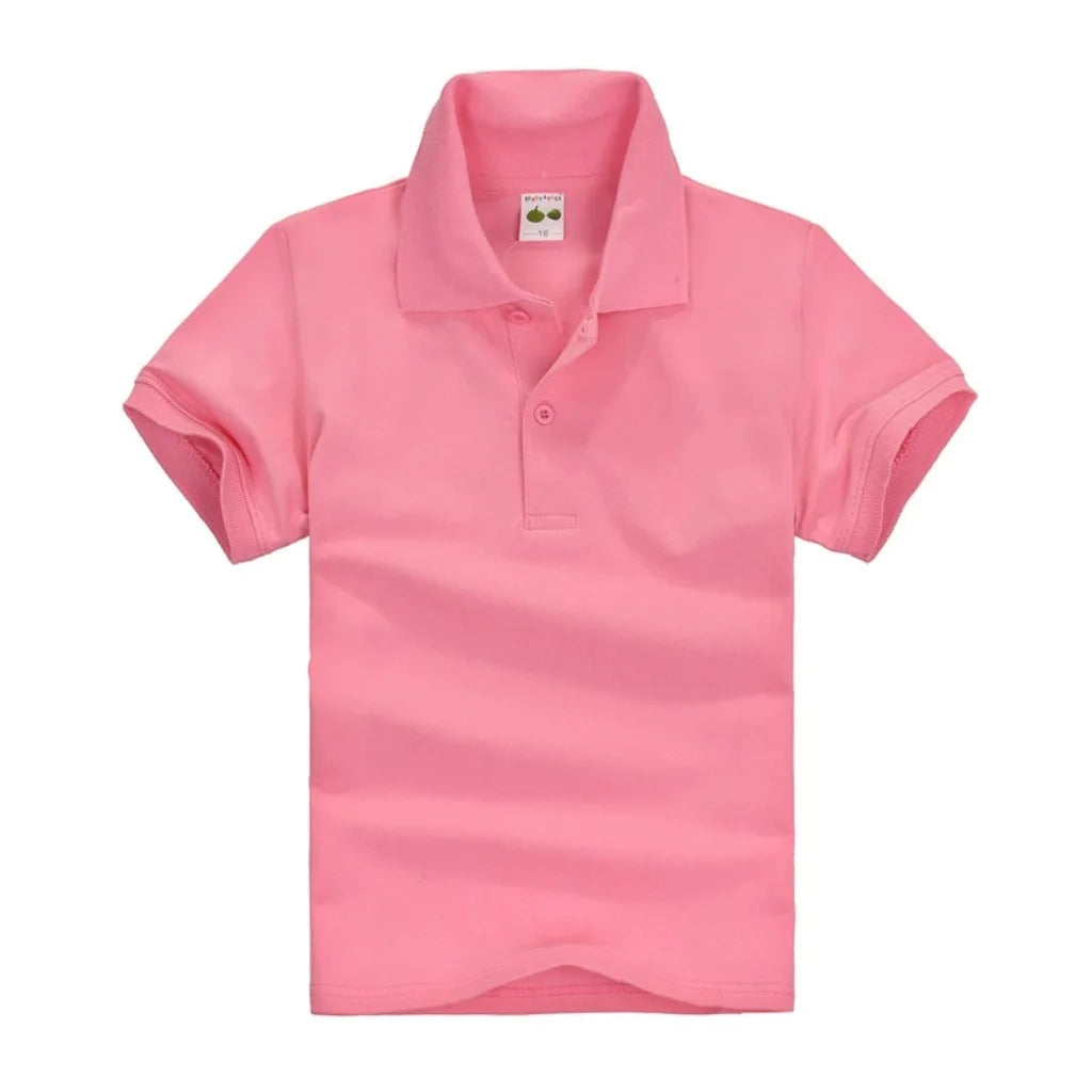Boys Polo Shirt Children 15 Colors Custom Logo Short-Sleeve High-end eco-friendly cotton Clothes Teens Tshirts