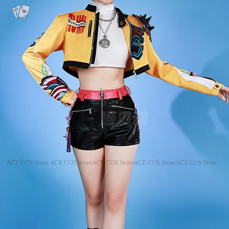 Huntrix K-Pop Mira Rumi Zoey Demon Hunters Stage Cosplay Clothes Costume Wig Halloween Women Girl Group Idol Roleplay Kid Outfit