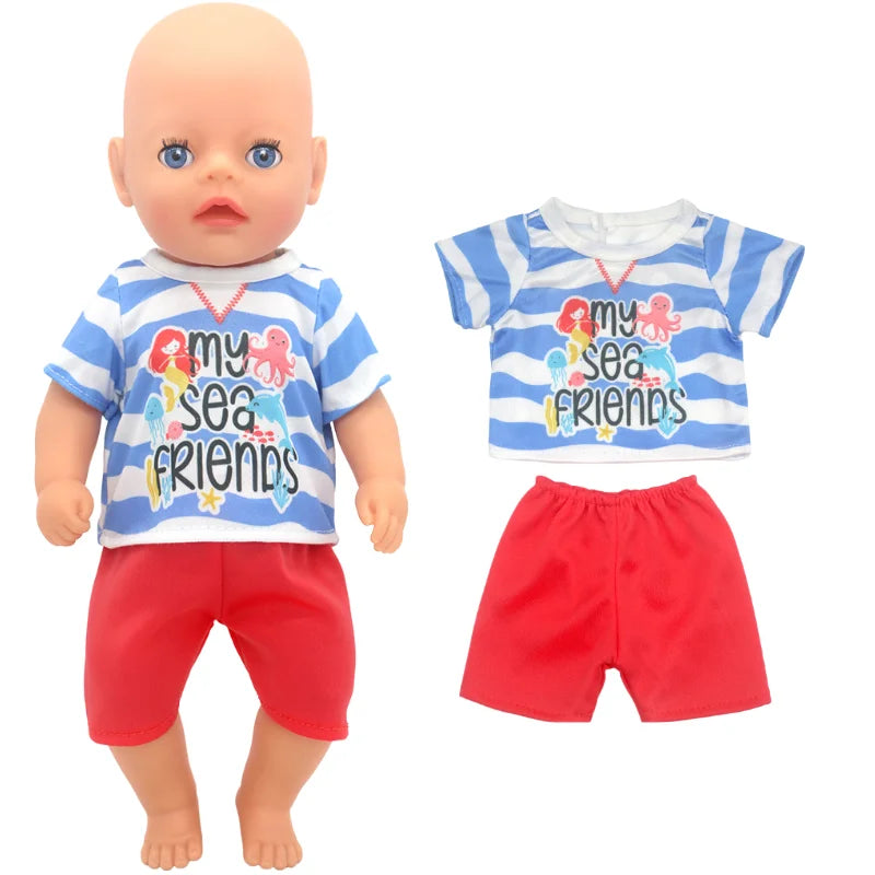 36cm Reborn Baby Doll Clothes 14 Inch Doll Outfit Rompers Toys Wears