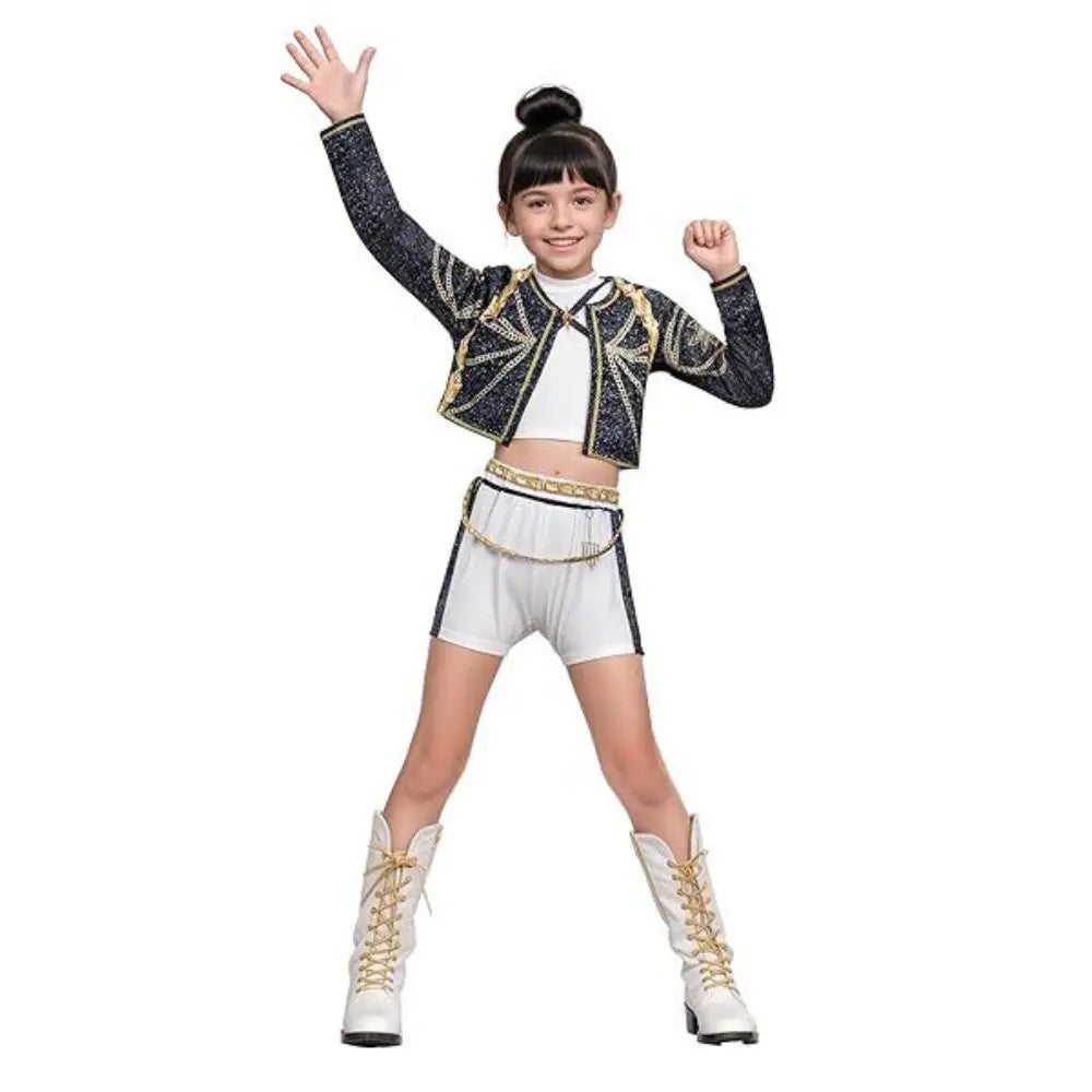 Kids Girls Kpop Rumi Zoey Mira Demon Hunters Cosplay Costume Disguise for Child Printed Clothes Roleplay Halloween Carnival Suit