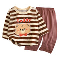 Spring Winter Kids Long Sleeve and Pants Pajamas Set Soft Breathable Baby Sleepwear Cartoon Bear AC Room Wear Boys Girls Clothes