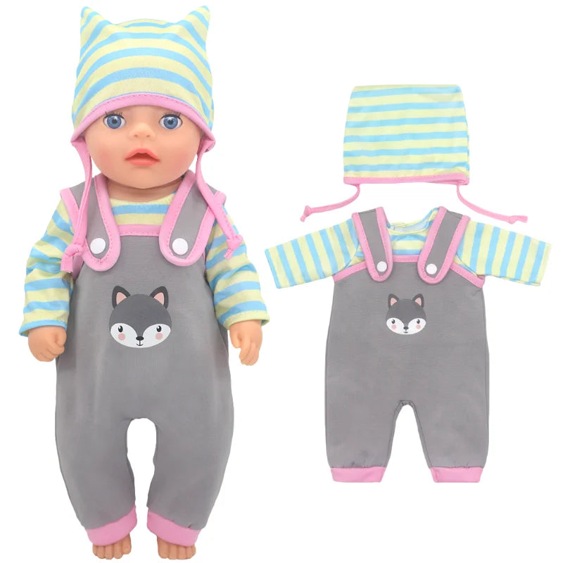 36cm Reborn Baby Doll Clothes 14 Inch Doll Outfit Rompers Toys Wears