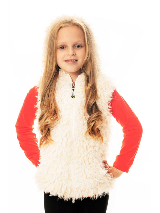Faux Fur Vest - Cream