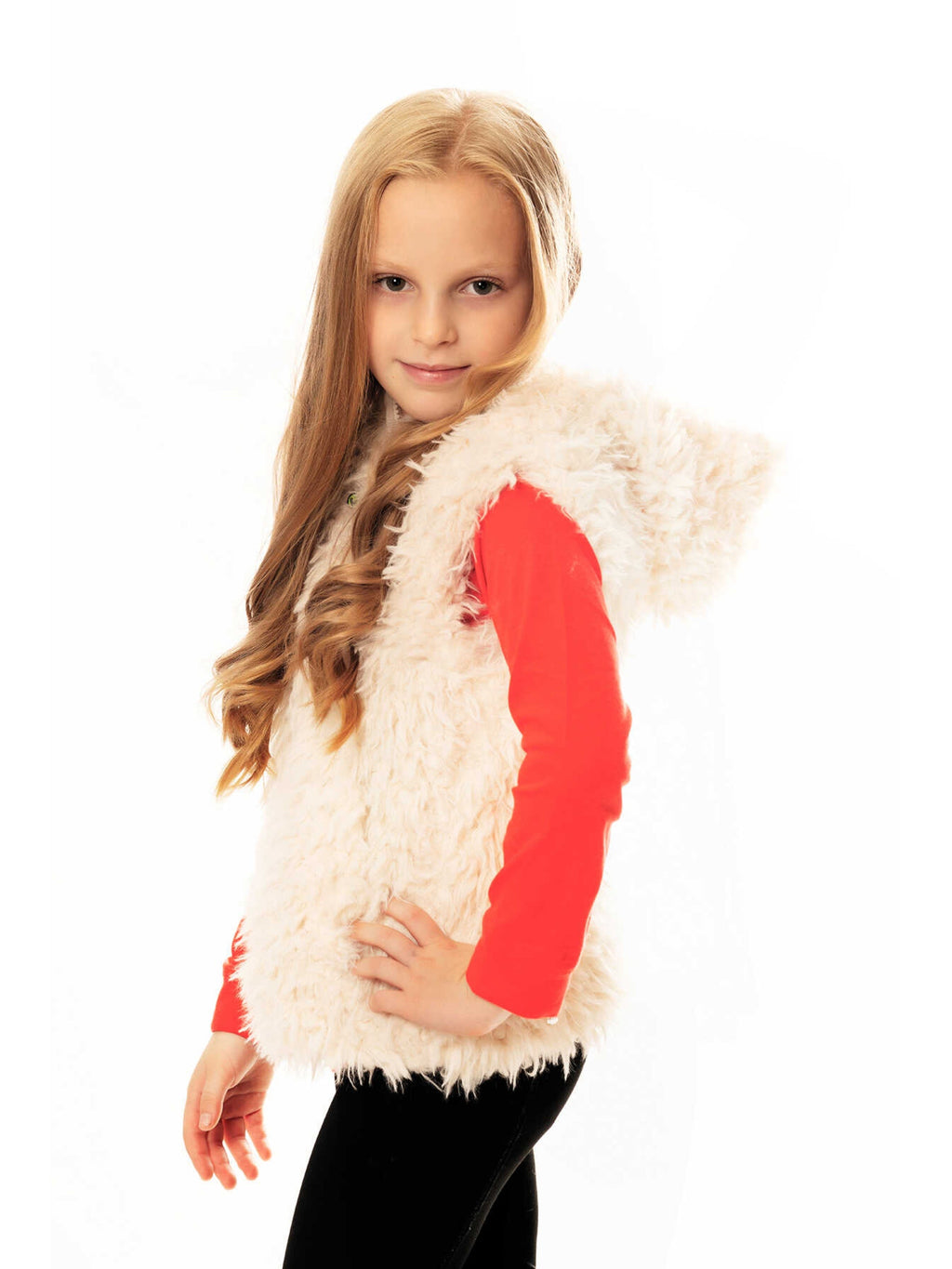 Faux Fur Vest - Cream
