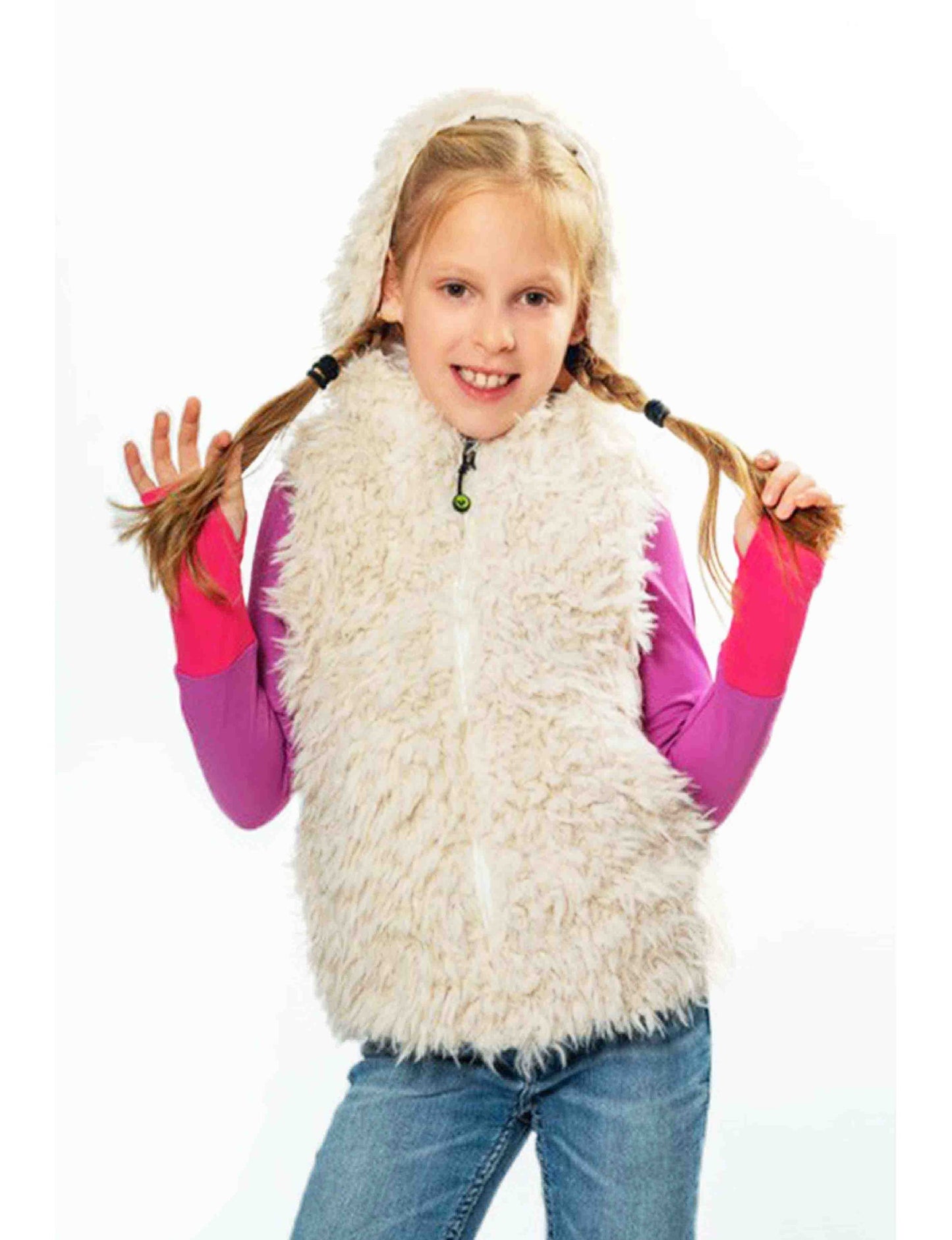 Faux Fur Vest - Cream