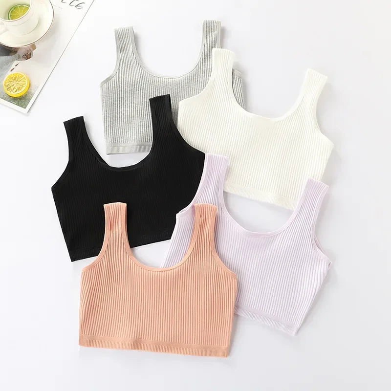 Teenager Girls Bra Cotton Comfort Bras Girl Solid Colors Top Child Casual Underwear for Girls Clothes for Teens Sports Bra