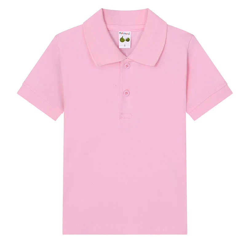 Boys Polo Shirt Children 15 Colors Custom Logo Short-Sleeve High-end eco-friendly cotton Clothes Teens Tshirts