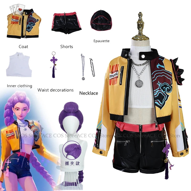 Huntrix K-Pop Mira Rumi Zoey Demon Hunters Stage Cosplay Clothes Costume Wig Halloween Women Girl Group Idol Roleplay Kid Outfit