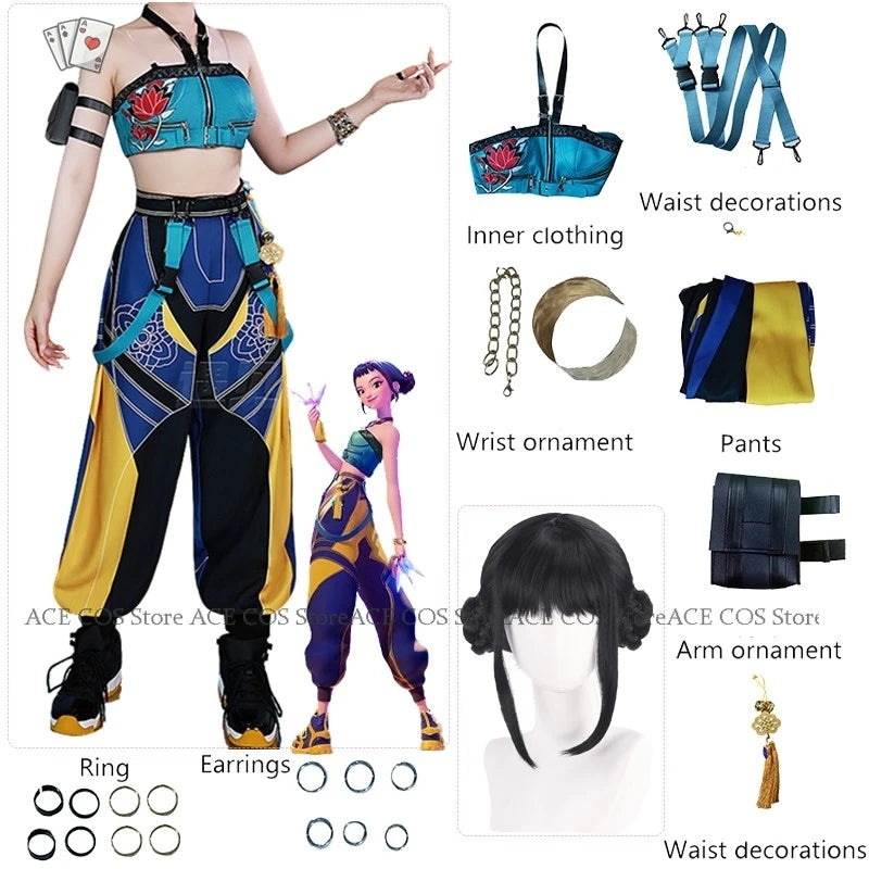 Huntrix K-Pop Mira Rumi Zoey Demon Hunters Stage Cosplay Clothes Costume Wig Halloween Women Girl Group Idol Roleplay Kid Outfit