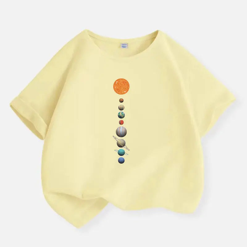 Cosmic Planets T-shirt for Boys Cotton Kids T Shirt Sport Children Casual Clothes Teen Baby Boy Summer Tops 6 8 10 12 Years