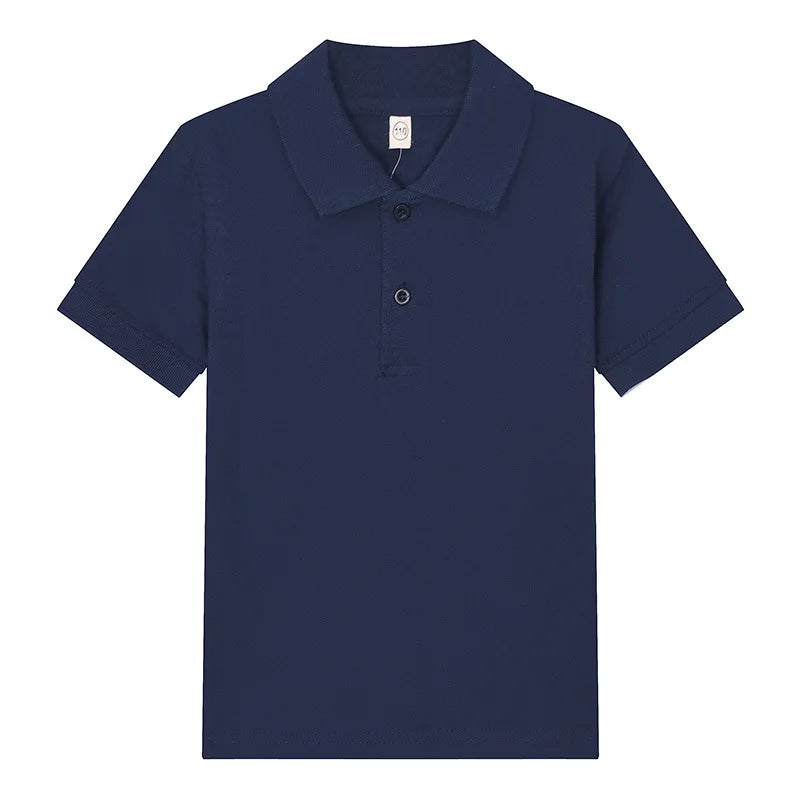 Boys Polo Shirt Children 15 Colors Custom Logo Short-Sleeve High-end eco-friendly cotton Clothes Teens Tshirts