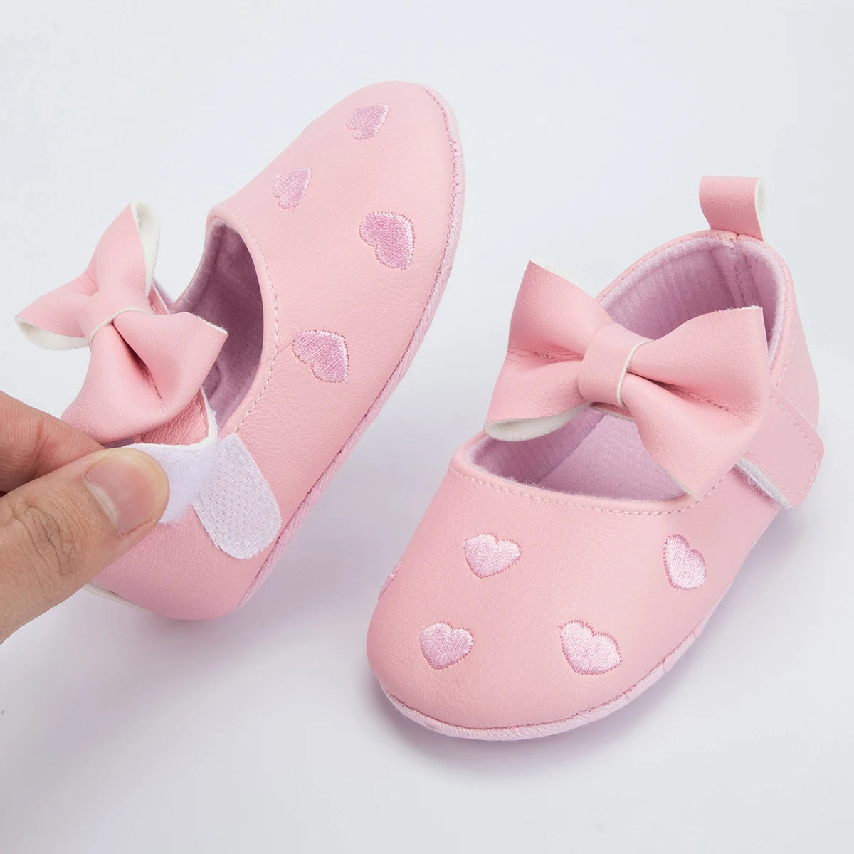 KIDSUN 2021 New Baby Girl Shoes Infant Toddler Princess Dress PU Non-slip Flat Soft-sole Cute Bow-knot First Walkers Newborn
