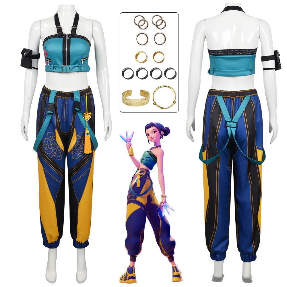 New Anime Kids Girl Roleplay Cosplay Costumes Zoey Full Costume Set for K-pop Halloween Carnival Party Suits Clothes Outfit