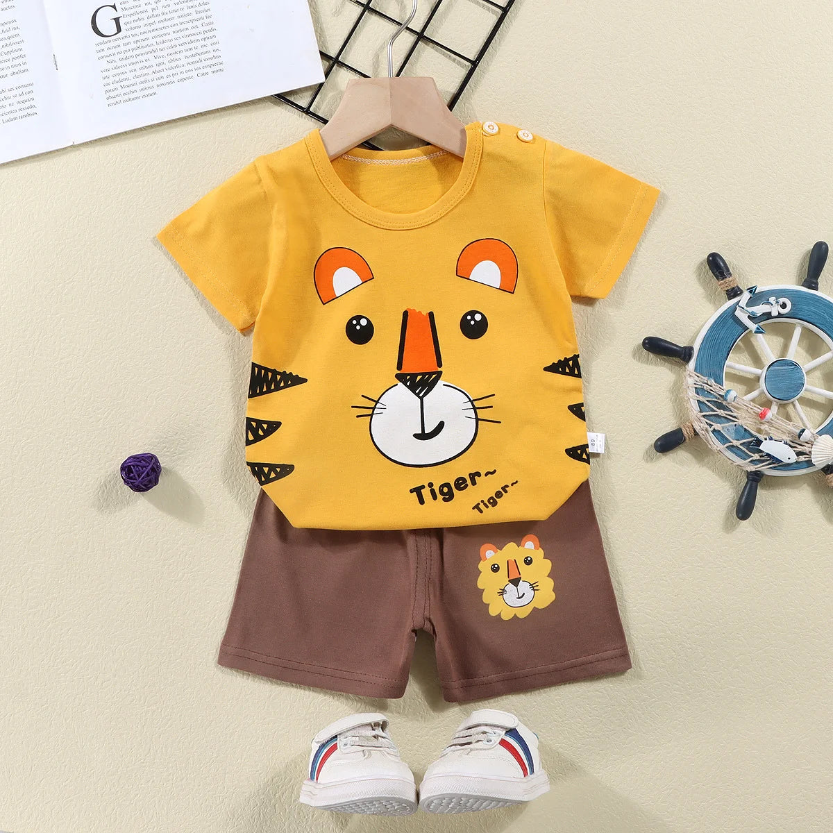 2PCS mother Kids Clothes Children's Sets Boys Girl T-shirt Shorts Summer Cotton Short sleeve Baby Children Clothing Toddler Suit