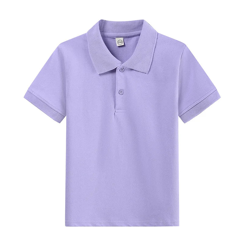 Boys Polo Shirt Children 15 Colors Custom Logo Short-Sleeve High-end eco-friendly cotton Clothes Teens Tshirts