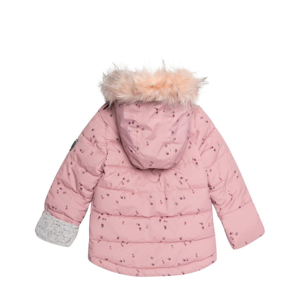 Printed Flowers Two Piece Baby Snowsuit Pink