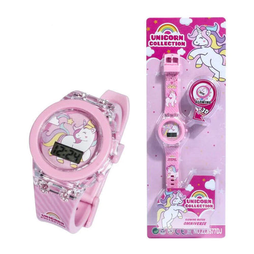 Flash Light Spiderman Kids Watches For Boys Cartoon Hello Kitty Mickey