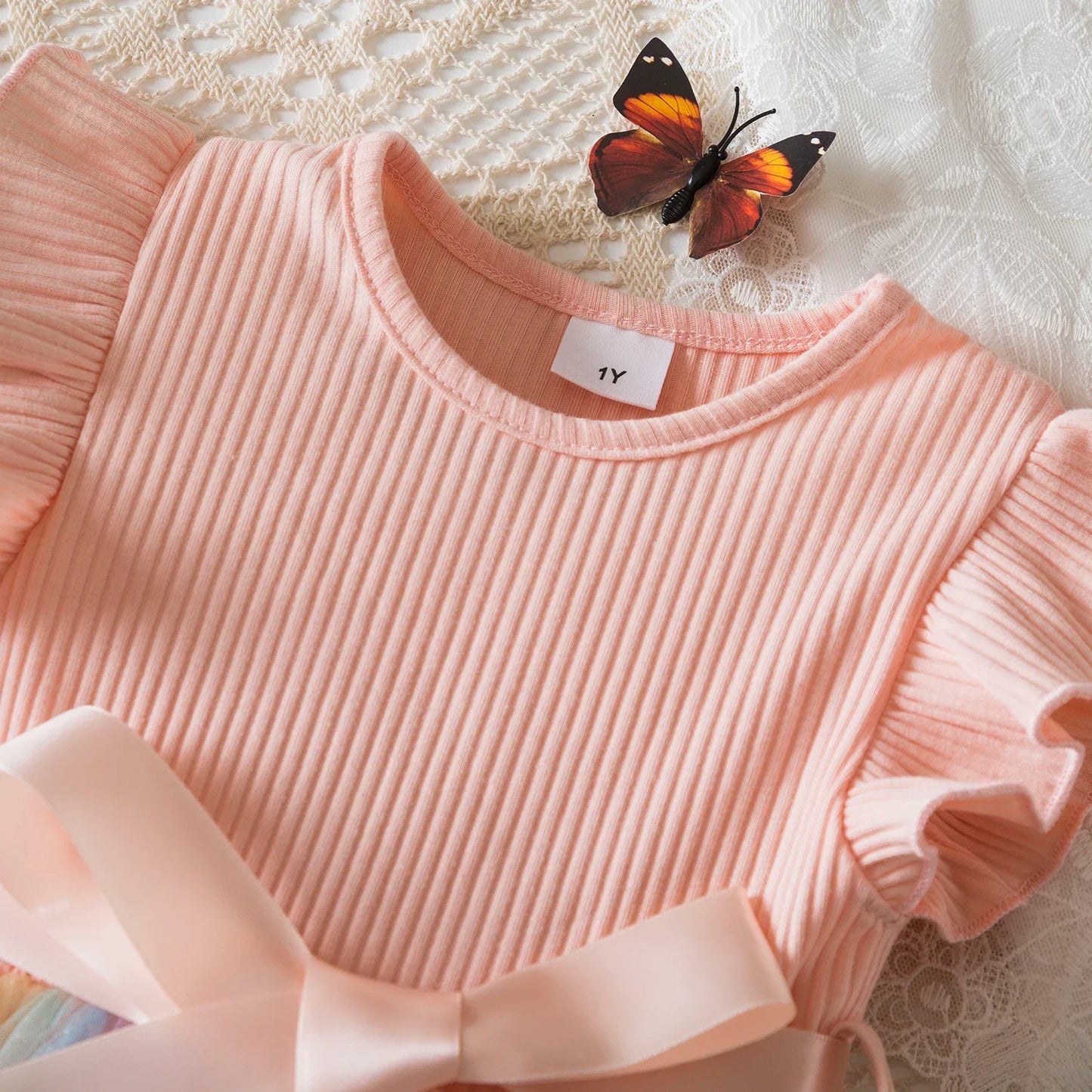 New Girls Dress for Sequins Birthday 1-5Y Toddler Girls Rainbow Tulle