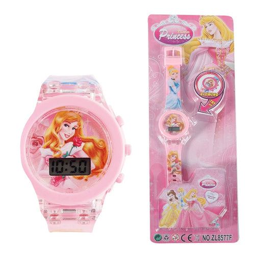 Flash Light Spiderman Kids Watches For Boys Cartoon Hello Kitty Mickey