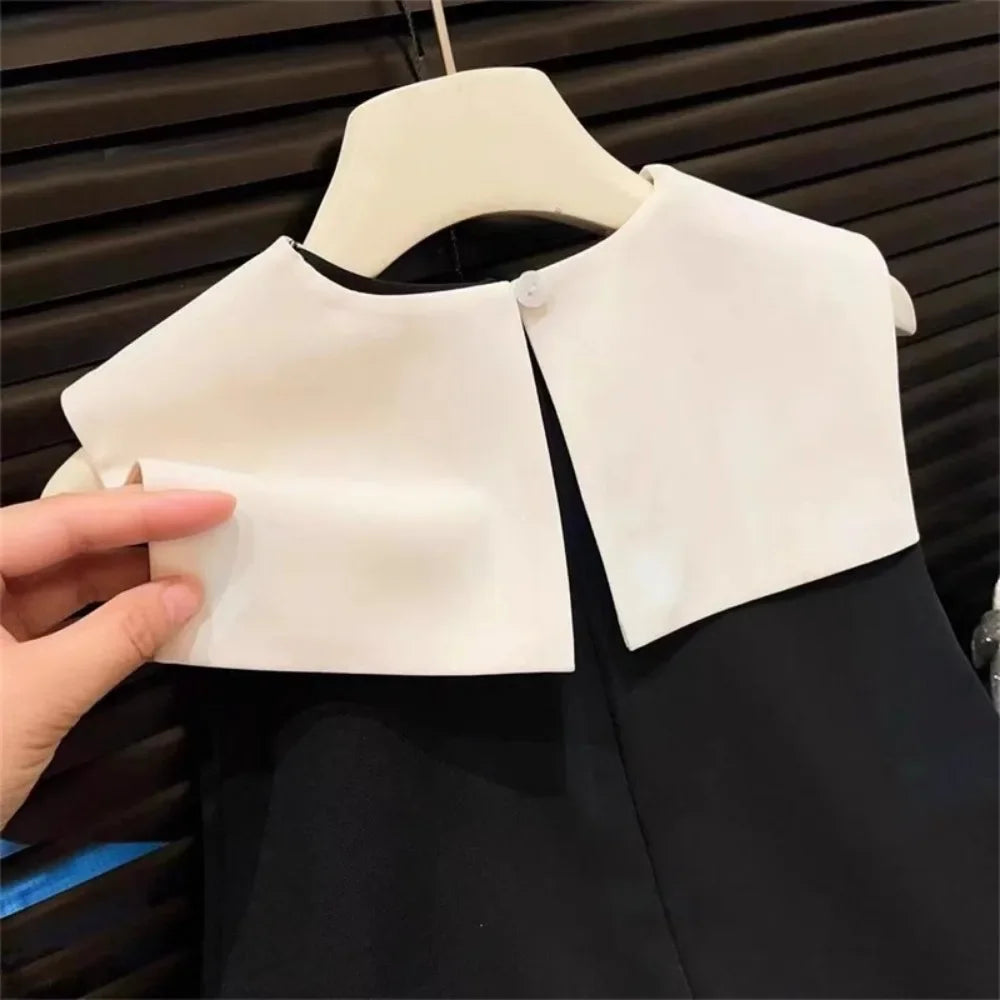 Korean Version Black Sleeveless Kids Clothes Summer New Bow Decoration