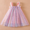 New Girls Dress for Sequins Birthday 1-5Y Toddler Girls Rainbow Tulle