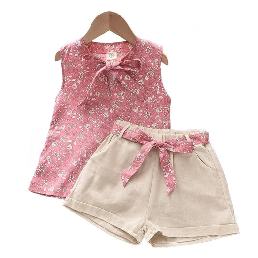 New Summer Baby Girls Clothes Children Sleeveless Vest Shorts