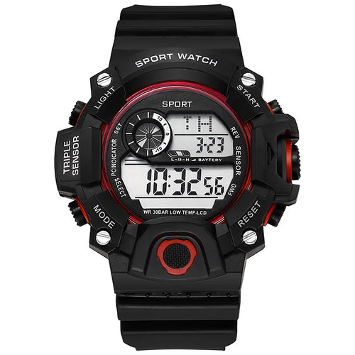 YIKAZE Men's LED Digital Watch Men Sport Watches Fitness Electronic