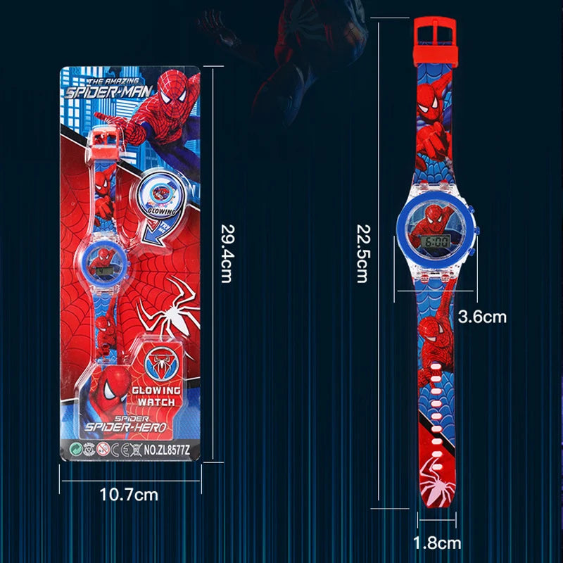 Flash Light Spiderman Kids Watches For Boys Cartoon Hello Kitty Mickey