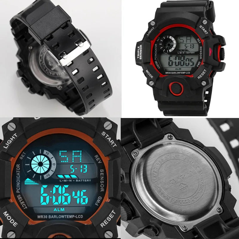 YIKAZE Men's LED Digital Watch Men Sport Watches Fitness Electronic
