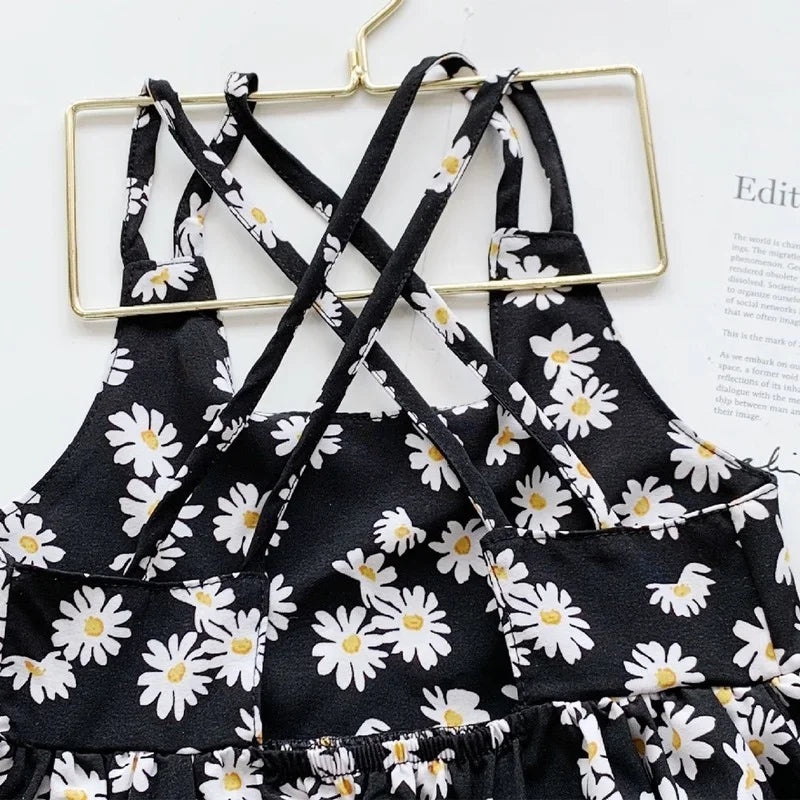 Girls Casual Dresses Little Daisy Printed Slip Sleeveless Dress Kids