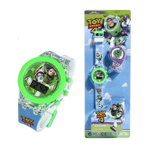 Flash Light Spiderman Kids Watches For Boys Cartoon Hello Kitty Mickey