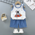 Children Sets Kids Clothes Boys Girls Vest Suit  Summer Children's