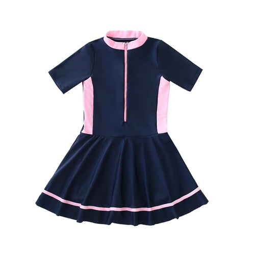 Swimming Suit Girls Zipper Swimmingsuit Girl Kids One Piece Swimsuit