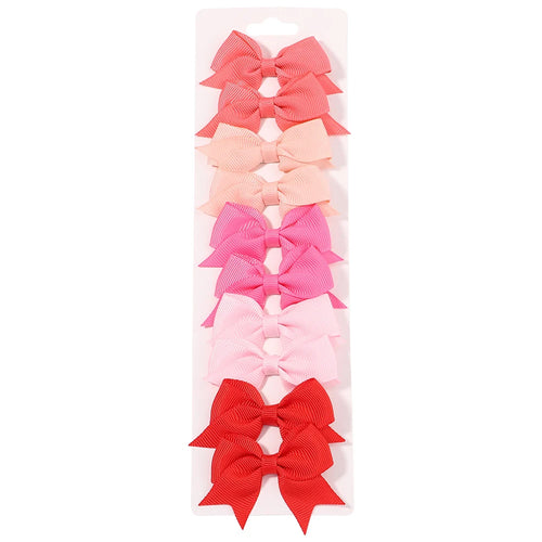 10Pcs/Set New Cute Solid Ribbon Bowknot Hair Clips for Baby Girls