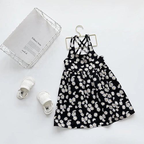 Girls Casual Dresses Little Daisy Printed Slip Sleeveless Dress Kids